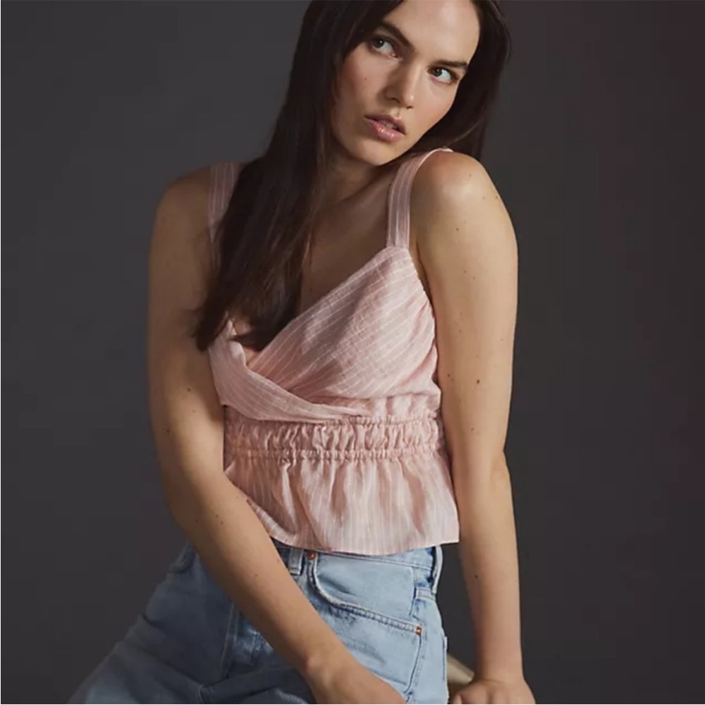 Anthropology Summer Pink Striped Tank